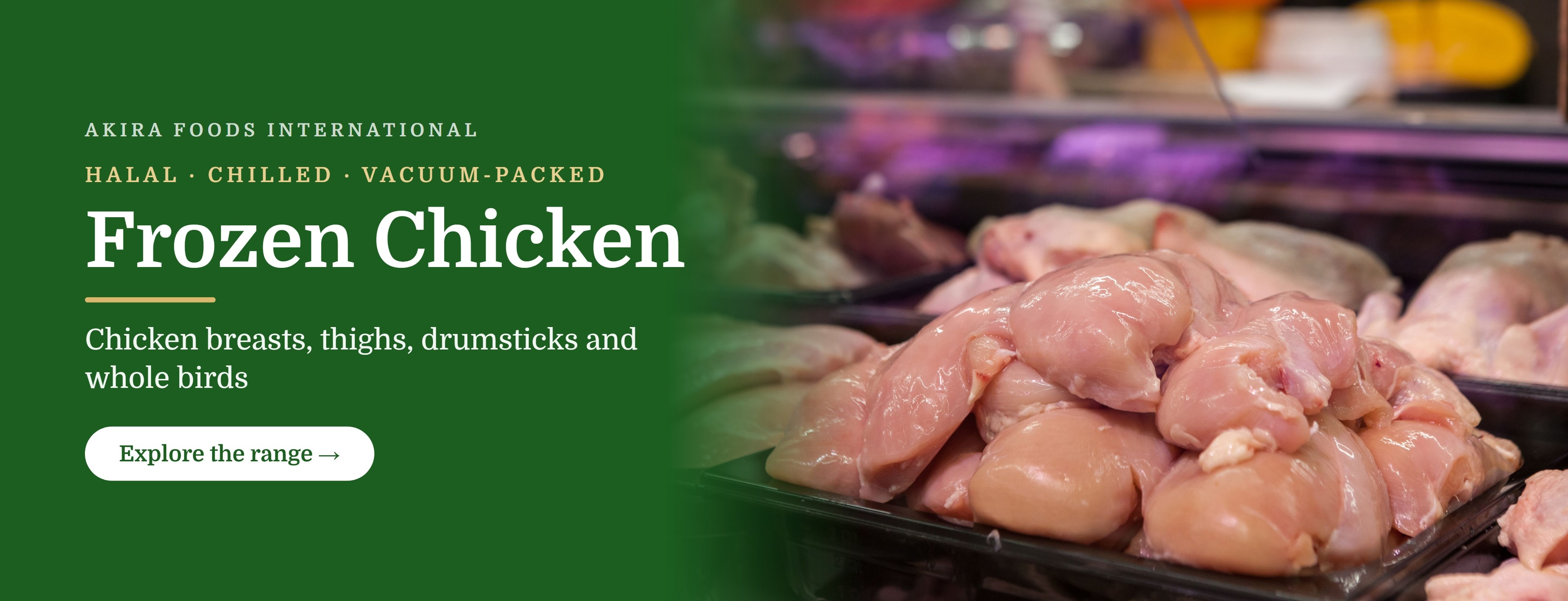Frozen Chicken: drumsticks, thighs, wings and whole birds